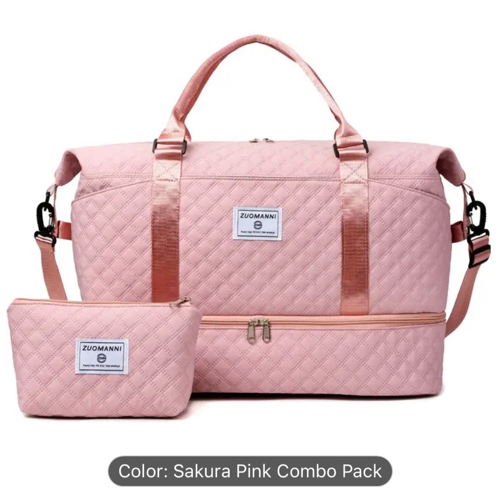 Pink tote travel bag